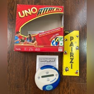 Party Games: UNO Attack, PAIRZI, & Catch Phrase